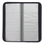 Professional Vinyl Business Card File, Holds 160 2 x 3.5 Cards, 4.75 x 10.25, Black