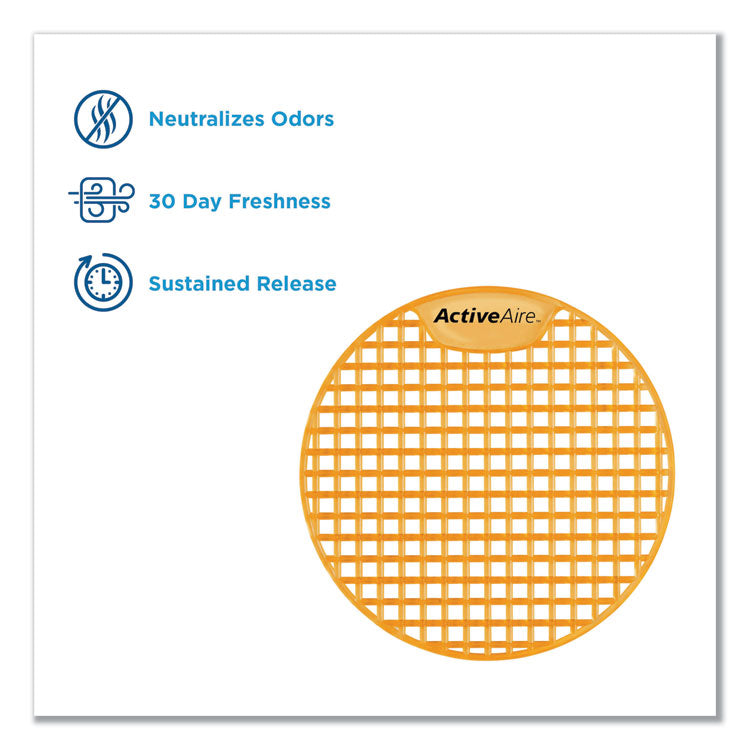 Activeaire Deodorizer Urinal Screen, Sunscape Mango Scent, Orange, 12/carton