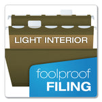 Ready-Tab Reinforced Hanging File Folders, Legal Size, 1/6-Cut Tabs, Standard Green, 25/Box