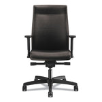 Ignition 2.0 Upholstered Mid-Back Task Chair With Lumbar, Supports 300 Lb, 17" To 22" Seat, Black Vinyl Seat/back, Black Base