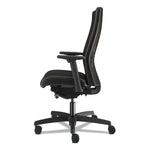 Ignition 2.0 Upholstered Mid-Back Task Chair With Lumbar, Supports 300 Lb, 17" To 22" Seat, Black Vinyl Seat/back, Black Base