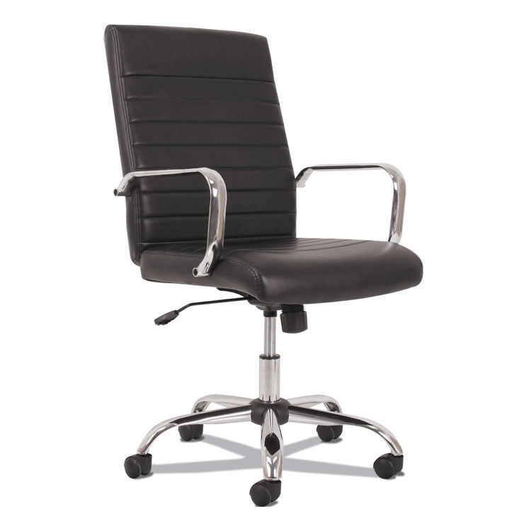 5-Eleven Mid-Back Executive Chair, Supports Up To 250 Lb, 17.1" To 20" Seat Height, Black Seat/back, Chrome Base