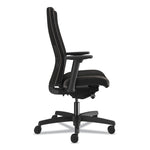 Ignition 2.0 Upholstered Mid-Back Task Chair With Lumbar, Supports 300 Lb, 17" To 22" Seat, Black Vinyl Seat/back, Black Base