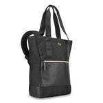 Parker Hybrid Tote/Backpack, Fits Devices Up to 15.6", Polyester, 3.75 x 16.5 x 16.5, Black/Gold