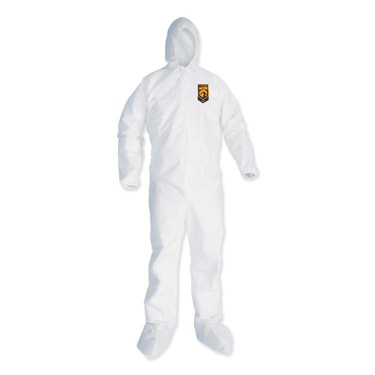 A35 Liquid And Particle Protection Coveralls, Zipper Front, Hooded, Elastic Wrists And Ankles, 2x-Large, White, 25/carton