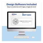 The Mighty Badge Name Badge Holder Kit, Horizontal, 3 X 1, Laser, Silver, 50 Holders/120 Inserts