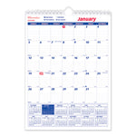 Twin-Wirebound Wall Calendar, One Month per Page, 8 x 11, White Sheets, 12-Month (Jan to Dec): 2025