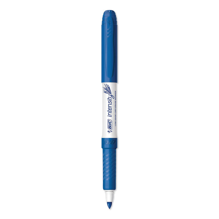 Intensity Low Odor Fine Point Dry Erase Marker, Fine Bullet Tip, Blue, Dozen