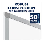 Porcelain Magnetic Whiteboard, 72" x 48", White Surface, Satin Aluminum Frame