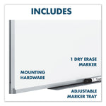 Dry Erase Board with Aluminum Frame, 72" x 48", White Surface, Satin Aluminum Frame