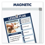 Porcelain Magnetic Whiteboard, 96" x 48", White Surface, Satin Aluminum Frame