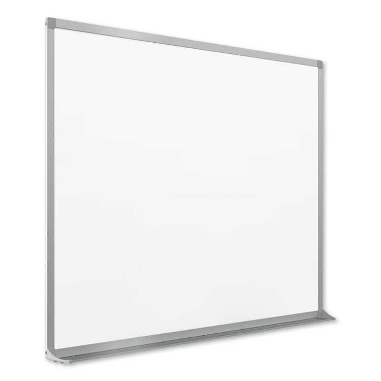 Porcelain Magnetic Whiteboard, 72" x 48", White Surface, Satin Aluminum Frame