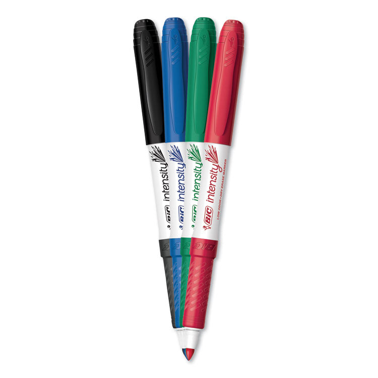 Intensity Low Odor Fine Point Dry Erase Marker, Fine Bullet Tip, Assorted Colors, 4/set