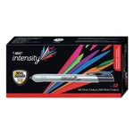 Intensity Retractable Permanent Marker, Fine Bullet Tip, Black, Dozen