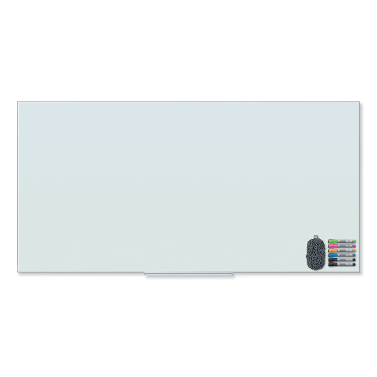 Floating Glass Dry Erase Board, 72" x 36" (Actual Size: 70" x 35"), White Surface