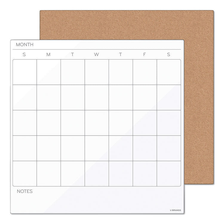 Frameless Tile Board Value Pack, (1) Tan Bulletin Board, (1) White Magnetic Dry Erase Planning Board, 14" x 14"