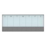 3N1 Magnetic Glass Dry Erase Combo Board, Weekly Planning, 36 x 25 (Actual Size: 36 x 15.25), Gray/White Surface, White Frame