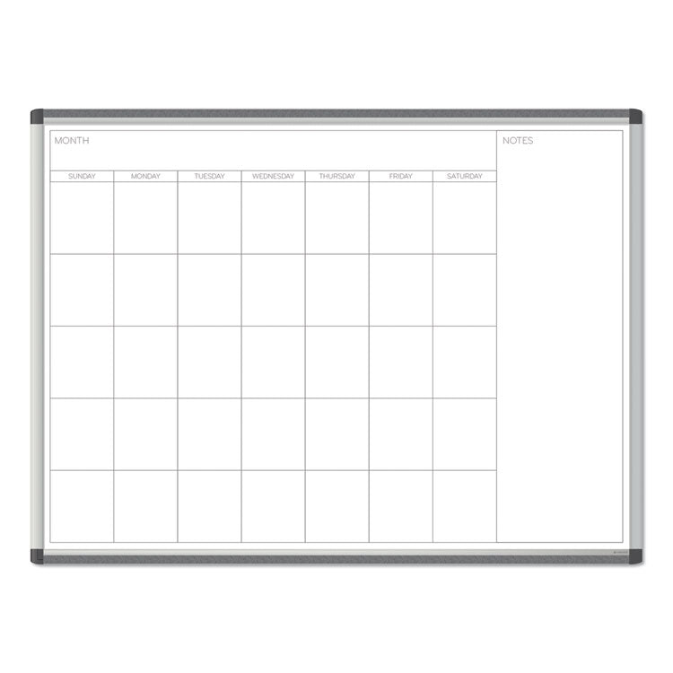 PINIT Magnetic Dry Erase Calendar, Monthly Planning/Scheduling, 48 x 36 (Actual Size: 47 x 35), White Surface, Aluminum Frame