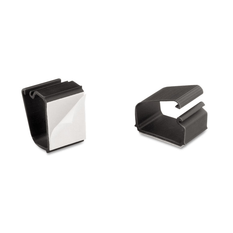 Self-Adhesive Wire Clips, Black, 6/pack