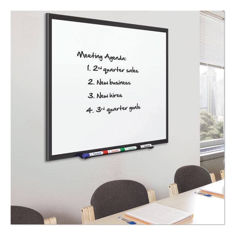 Classic Series Porcelain Magnetic Dry Erase Board, 60" x 36", White Surface, Black Aluminum Frame