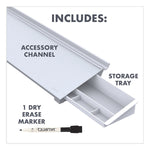 Glass Dry Erase Desktop Computer Pad, 18" x 6", White Surface