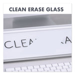 Glass Dry Erase Desktop Computer Pad, 18" x 6", White Surface