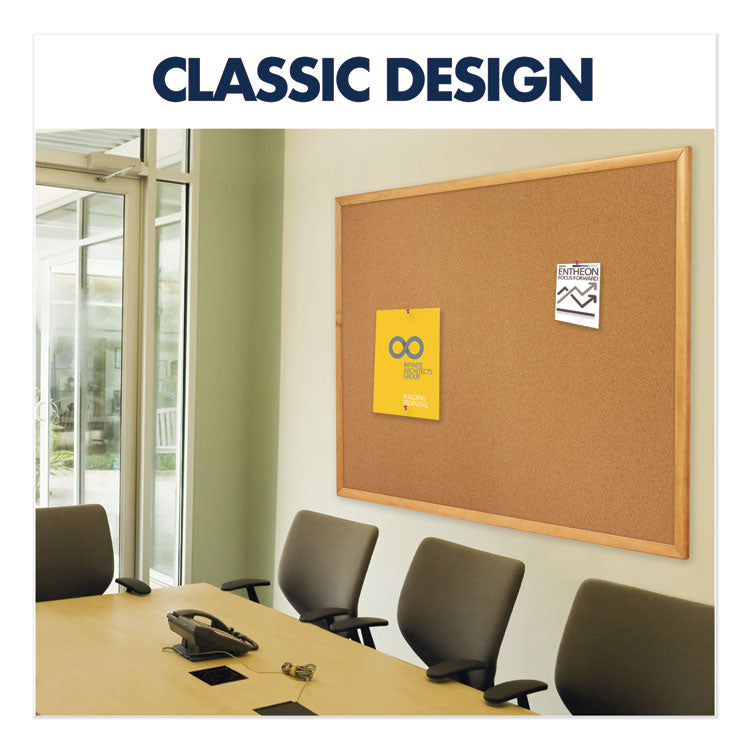 Classic Series Cork Bulletin Board, 96" x 48", Tan Surface, Oak Finished Fiberboard (MDF) Frame