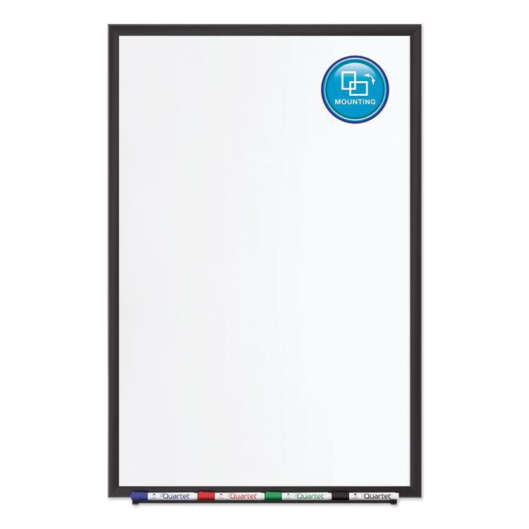 Classic Series Porcelain Magnetic Dry Erase Board, 48" x 36", White Surface, Black Aluminum Frame