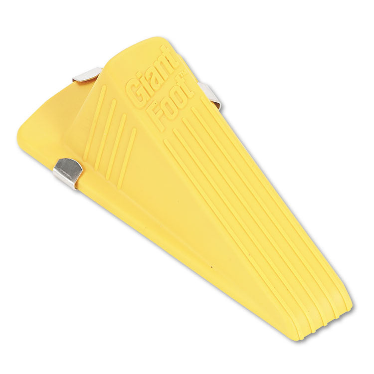 Giant Foot Magnetic Doorstop, No-Slip Rubber Wedge, 3.5w X 6.75d X 2h, Yellow