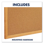 Classic Series Cork Bulletin Board, 36" x 24", Tan Surface, Oak Finished Fiberboard (MDF) Frame