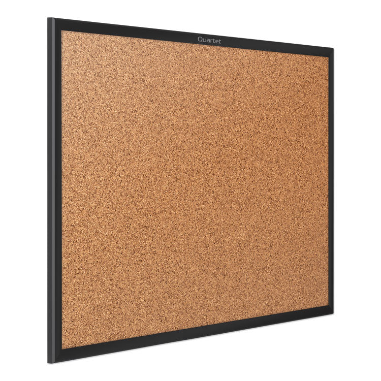 Classic Series Cork Bulletin Board, 36" x 24", Tan Surface, Black Aluminum Frame