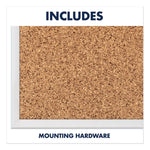 Classic Series Cork Bulletin Board, 36" x 24", Tan Surface, Anodized Aluminum Frame