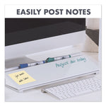 Glass Dry Erase Desktop Computer Pad, 18" x 6", White Surface
