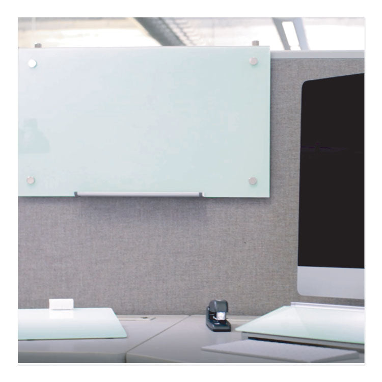 Infinity Magnetic Glass Dry Erase Cubicle Board, 30" x 18", White Surface