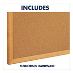 Classic Series Cork Bulletin Board, 24" x 18", Tan Surface, Oak Finished Fiberboard (MDF) Frame