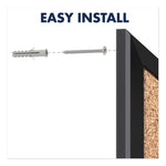 Classic Series Cork Bulletin Board, 36" x 24", Tan Surface, Black Aluminum Frame