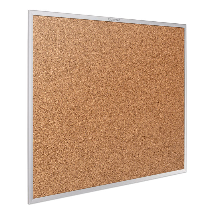 Classic Series Cork Bulletin Board, 60" x 36", Tan Surface, Anodized Aluminum Frame