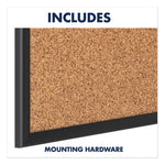 Classic Series Cork Bulletin Board, 36" x 24", Tan Surface, Black Aluminum Frame