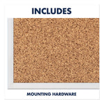 Classic Series Cork Bulletin Board, 60" x 36", Tan Surface, Anodized Aluminum Frame
