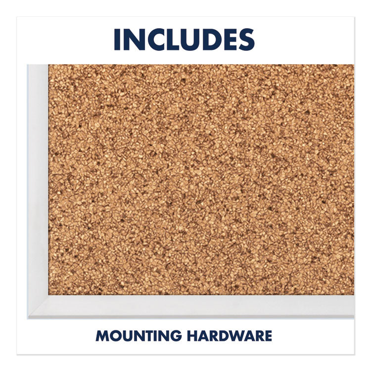 Classic Series Cork Bulletin Board, 60" x 36", Tan Surface, Anodized Aluminum Frame