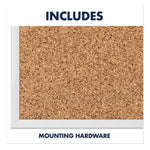 Classic Series Cork Bulletin Board, 96" x 48", Tan Surface, Anodized Aluminum Frame
