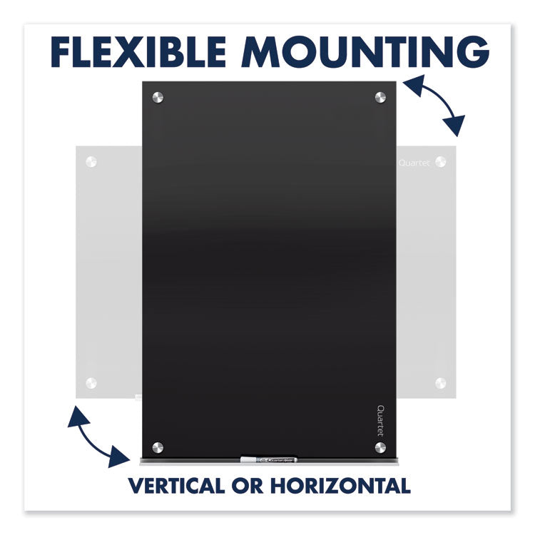 Infinity Magnetic Glass Marker Board, 72" x 48", Black Surface