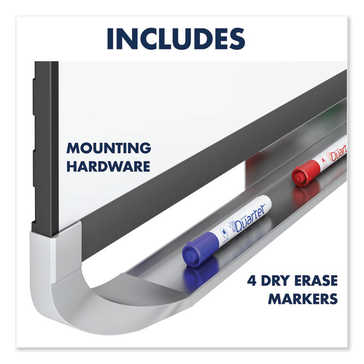 Prestige 2 DuraMax Magnetic Porcelain, 72" x 48", White Surface, Graphite Gray Fiberboard/Plastic Frame