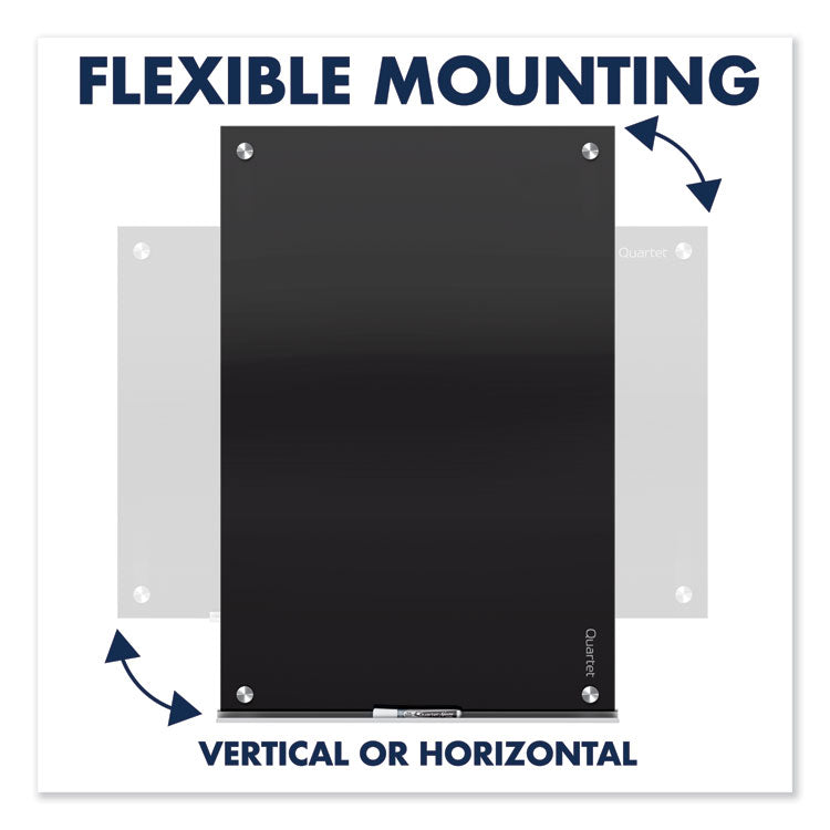 Infinity Magnetic Glass Marker Board, 48" x 36", Black Surface