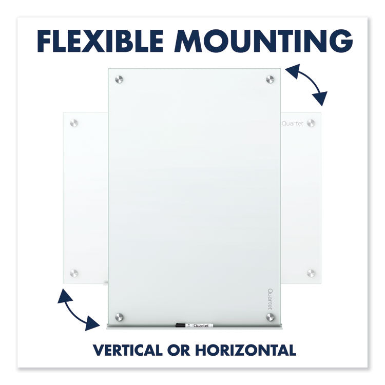 Infinity Magnetic Glass Marker Board, 72" x 48", White Surface