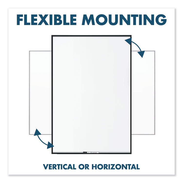 Fusion Nano-Clean Magnetic Whiteboard, 48" x 36", White Surface, Black Aluminum Frame