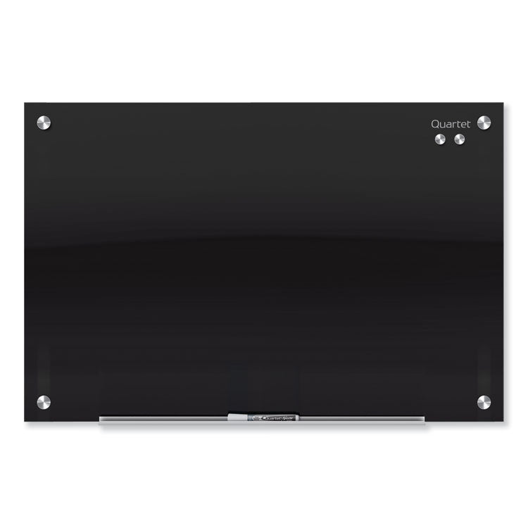 Infinity Magnetic Glass Marker Board, 96" x 48", Black Surface