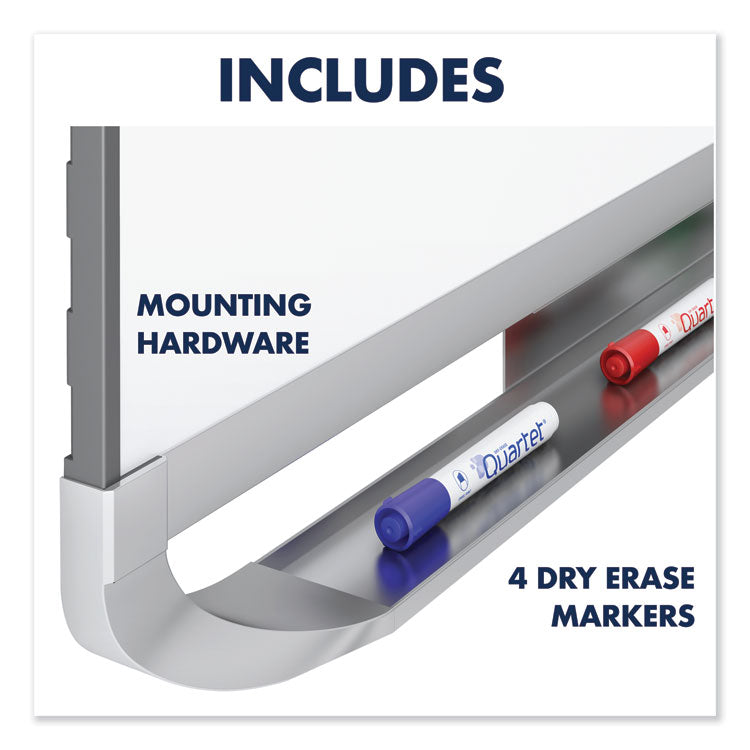 Prestige 2 DuraMax Magnetic Porcelain, 48" x 36", White Surface, Silver Aluminum/Plastic Frame
