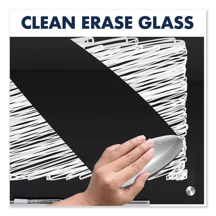 Infinity Magnetic Glass Marker Board, 72" x 48", Black Surface