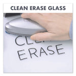 Glass Dry Erase Desktop Copy Holder, 20 Sheet Capacity, Glass/Plastic, White